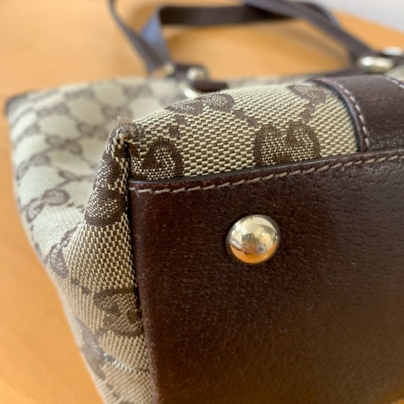 Authentic Gucci Mono Canvas GG Abbey Tote - Picture 8 of 8